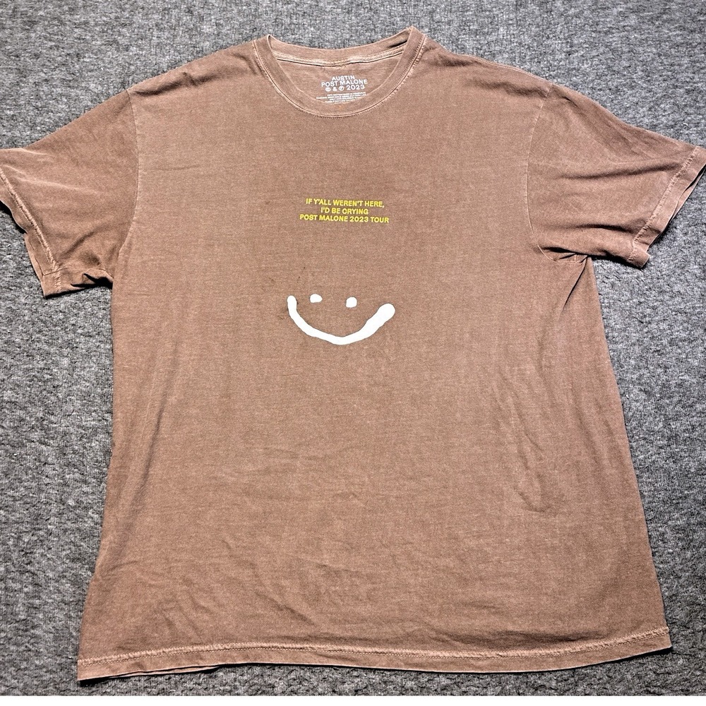 Post Malone 2023 Tour Shirt Men XL If Y'all Weren't Here Smile Rare Band